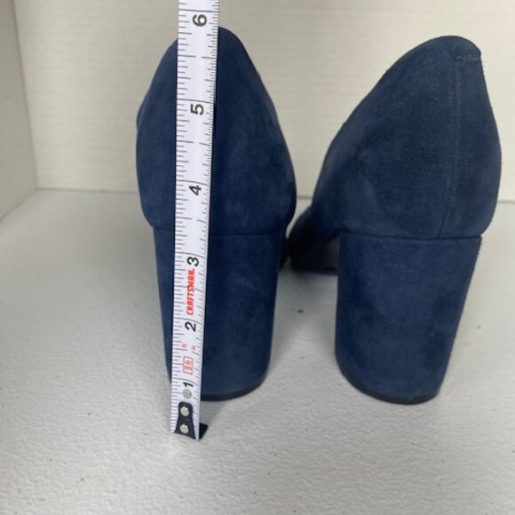 Aerosoles Martha Stewart Bette Navy Suede Leather Block Heel Classic Pump - Picture 16 of 16